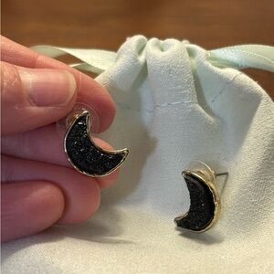 Black Crescent Earrings